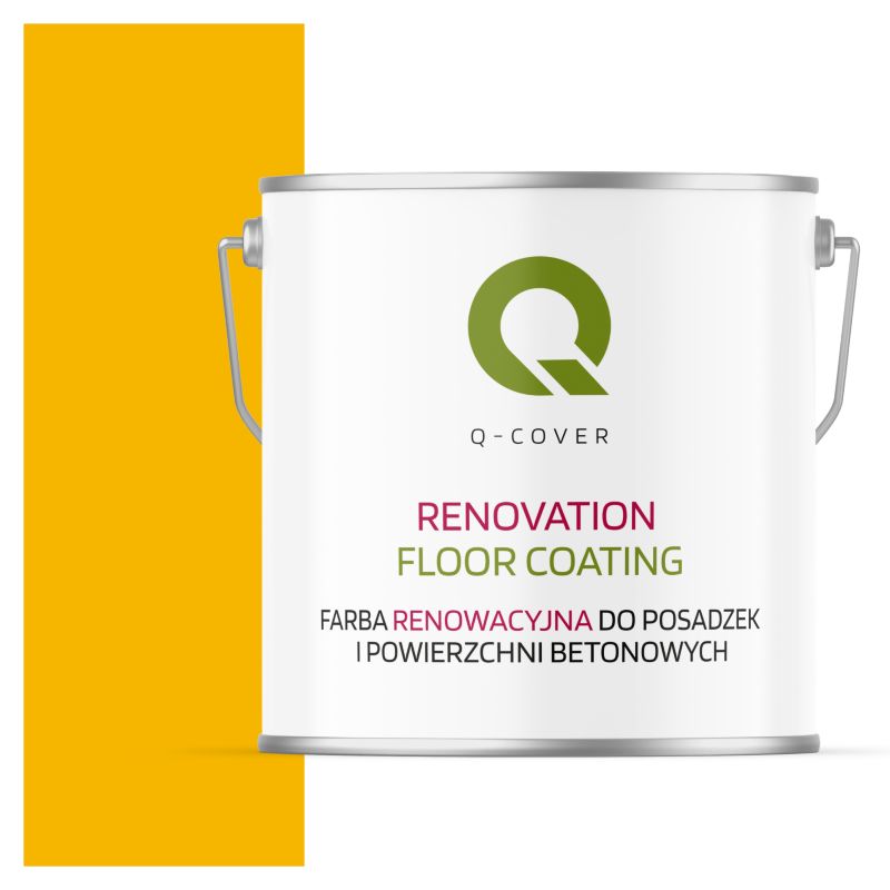 Farba Renowacyjna do Posadzek i Powierzchni Betonowych Q-Cover Żółty Kadmowy RAL1021 Półmat 5L