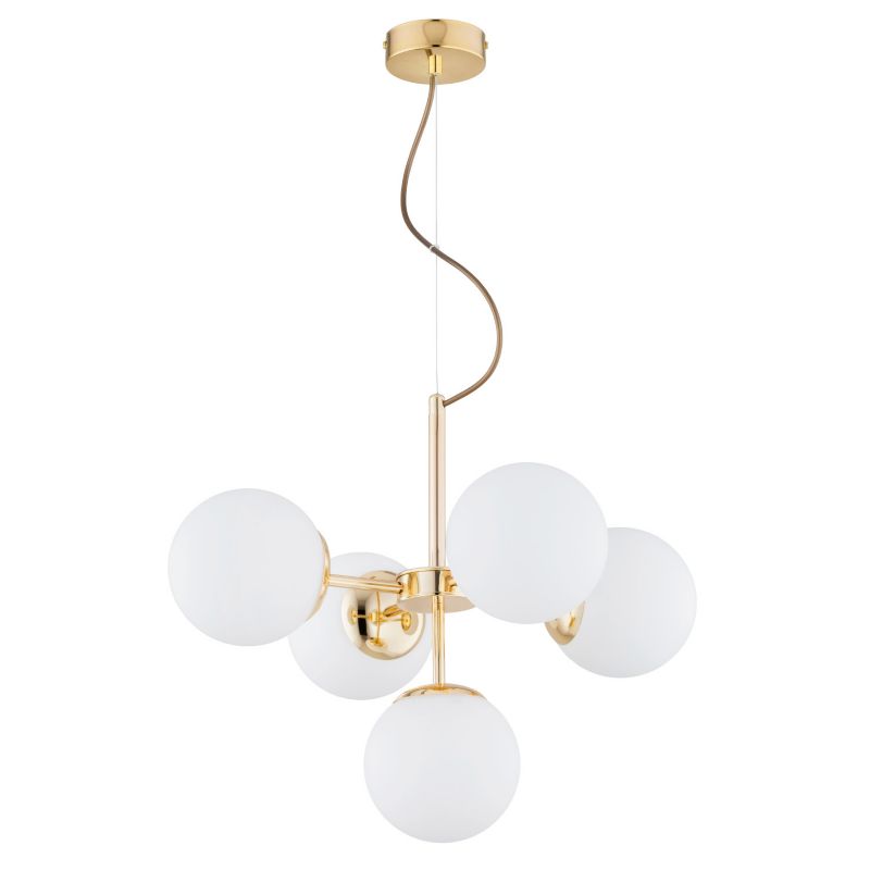 Lampa wisząca Alfa HIT złoto-biała 5xE14x10W wym:85x56x56cm IP20 -1 szt.