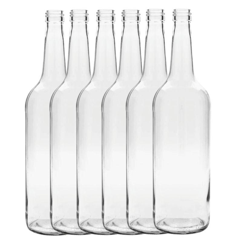 Butelki szklane MODO24 1000 ml 1 l na soki nalewki syropy i ocet fi 28 bez nakrętek 6 szt.