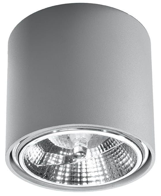 Spot oprawa sufitowa Sollux Lighting Tiube szary 1 x GU10 x 40W IP20 wym: 12 x 12 cm - 1 szt.
