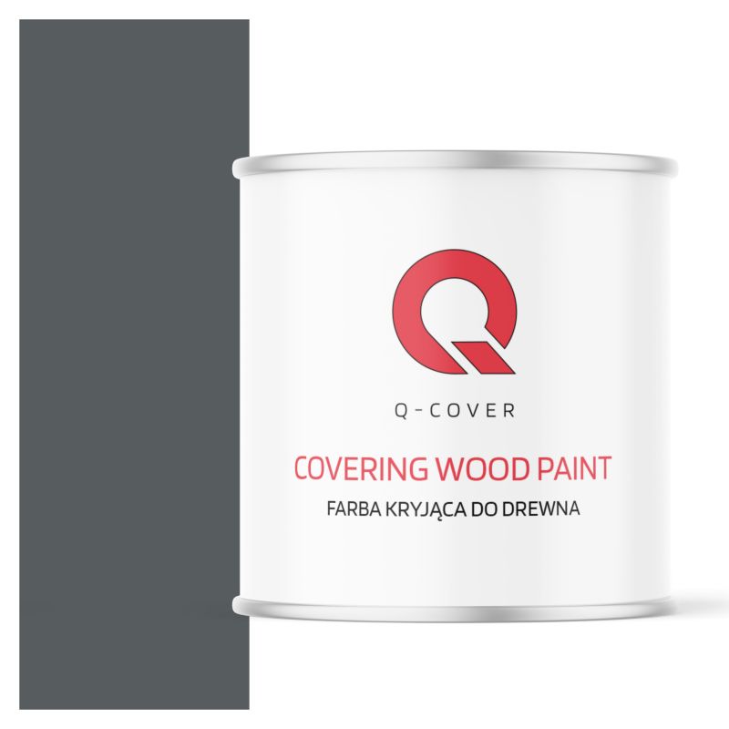 Farba Kryjąca do Drewna Q-Cover Szary Bazaltowy RAL7012 Wysoki Połysk 2.5L