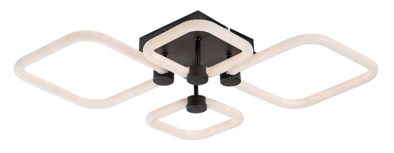 Lampa sufitowa wisząca Rabalux Sotiris 0064 czarny matowa-biała pilot wbudowany LED 47W 1 szt.