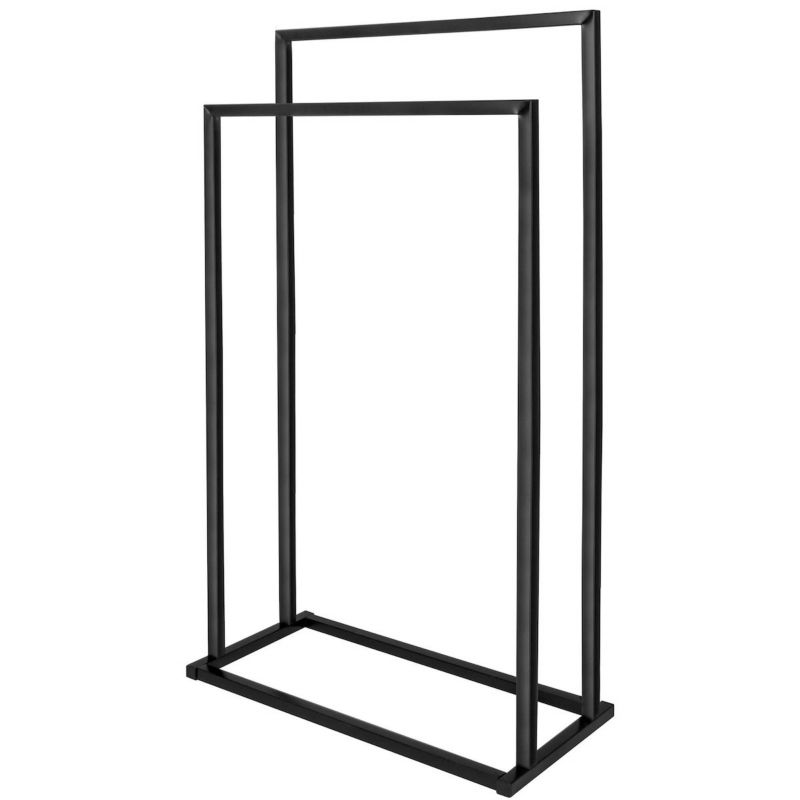 Stojak łazienkowy na ręczniki Springos 2-ramienny czarny 1 szt.