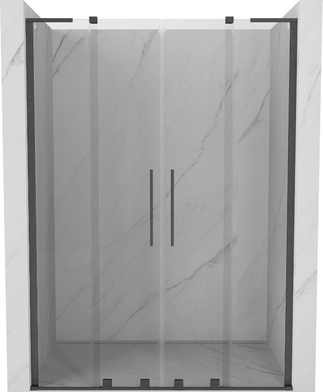 Drzwi prysznicowe rozsuwane Mexen Velar L gun gray 140x200 1 szt.