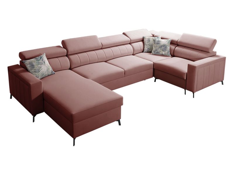 Narożnik z funkcją spania MIRJAN 24 Baltico V Mini lewy róż indyjski/wzór w liście 1 szt.