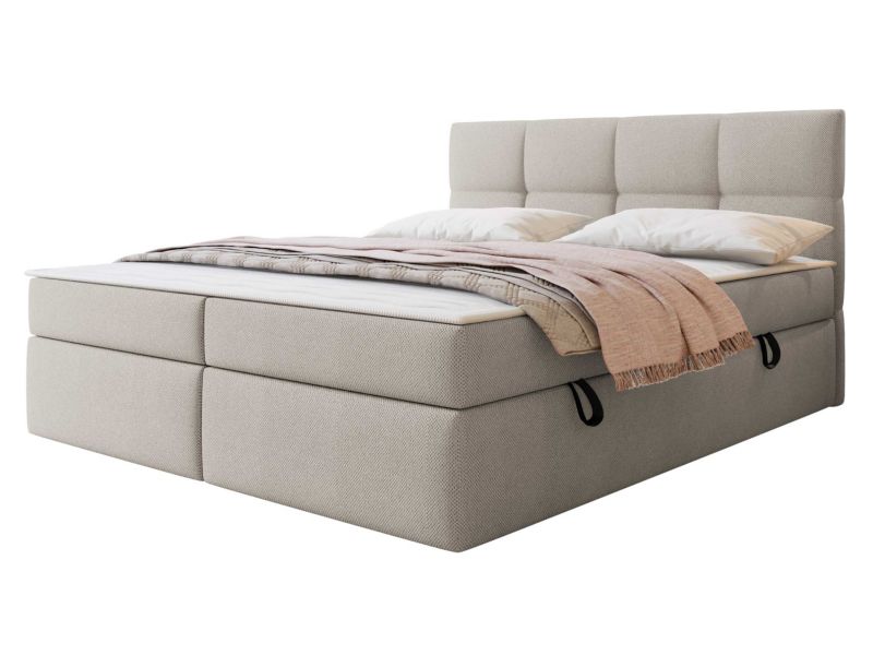 Łóżko kontynentalne MIRJAN 24 Figaro 140x200 cm zimny beż strukturalny 1 szt.