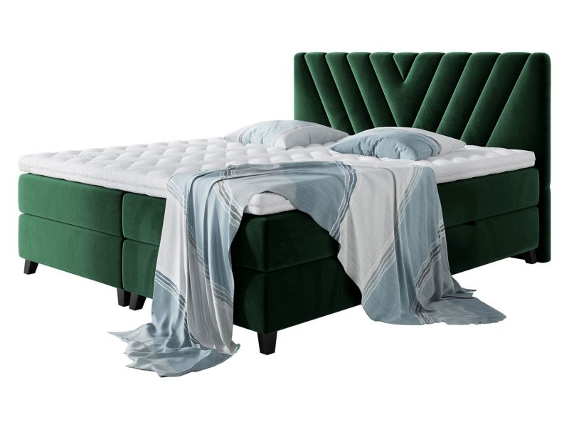 Łóżko kontynentalne MIRJAN 24 Romantic 160x200 wojskowa zieleń 1 szt.