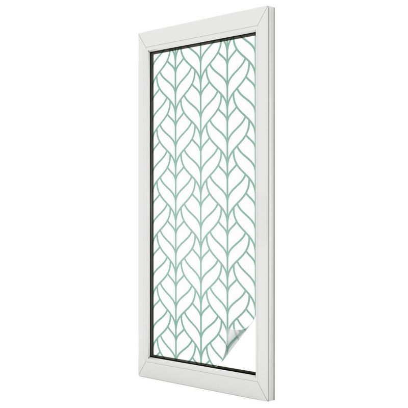 Witraż Samoprzylepny Wallfluent 50x146 cm Stylowa Dekoracja Okna Geometryczny wzór roślinny harmonijny 1 rol.