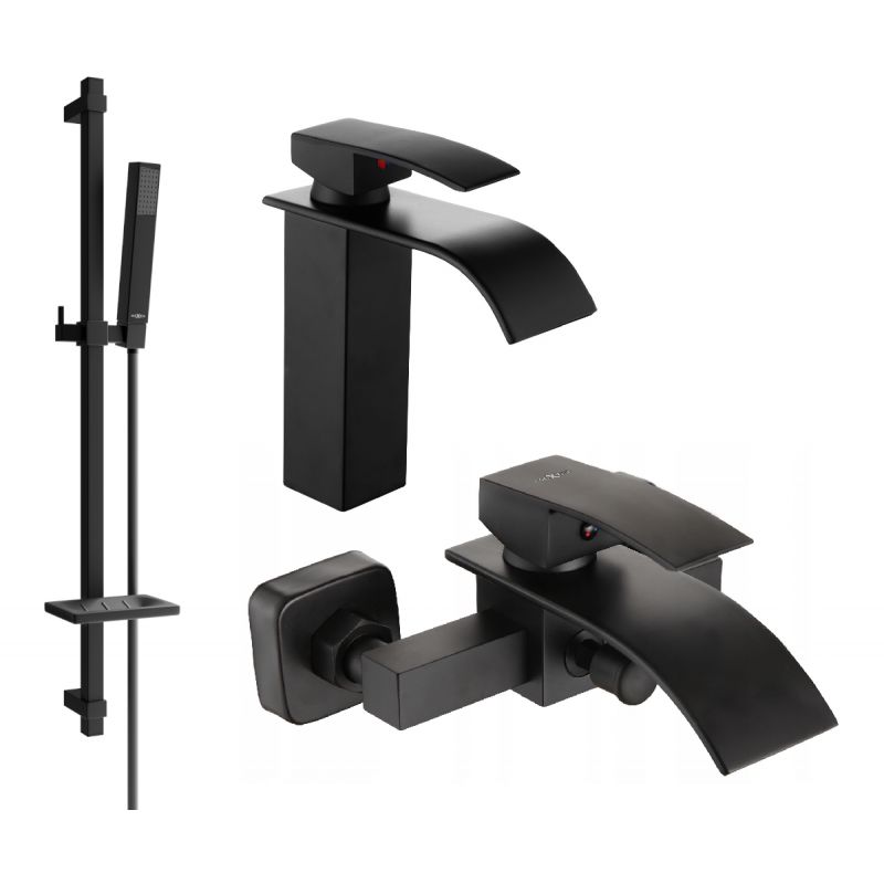 Zestaw wannowy Mexen Aries czarny 744803DQ77-70 1 szt.