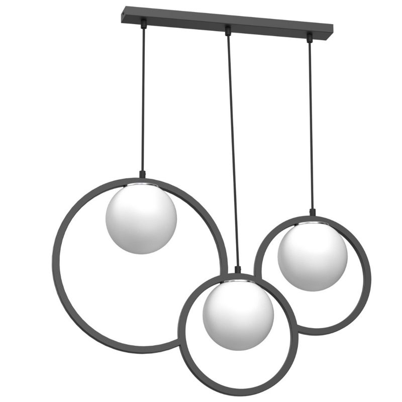 Lampa wisząca Luminex Expo czarny mat-chromowana-biała wym: 110 x 75 x 5 cm 3xE27 x 15W 1 szt.