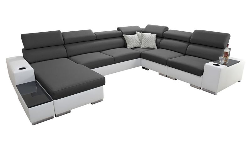 Narożnik z barkiem MIRJAN 24 Perseo VIII lewy biały + ciemny szary 1 szt.