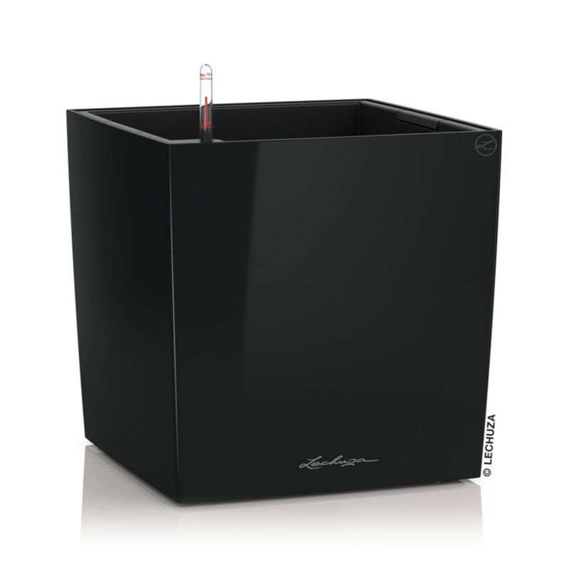Doniczka Lechuza Do Domu Ogrodu CUBE 40 Czarny 1 szt Połysk 1 szt