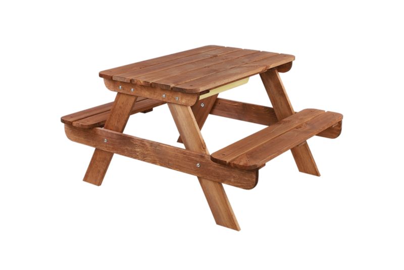 Ławka ogrodowa dziecięca MODO24 z pojemnikiem na piasek i wodę od 1 do 6 lat brązowy 1 szt.