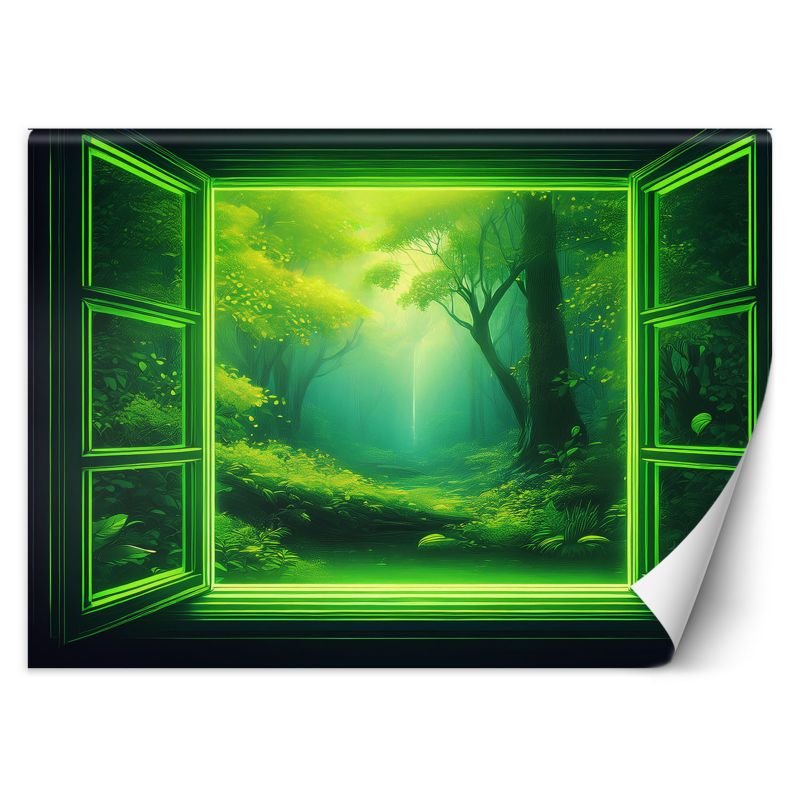 Fototapeta Feeby Widok z okna Zielony Las Natura 150x105 1 szt