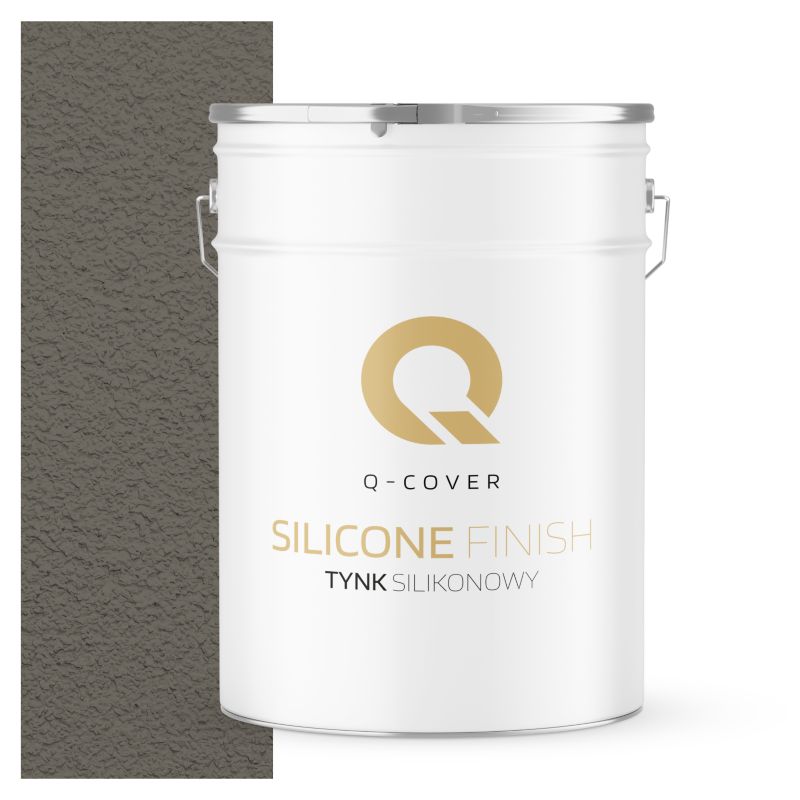 Tynk Silikonowy Elewacyjny Baranek 3.0mm Q-Cover Szary ciemny ciepły F296 25KG