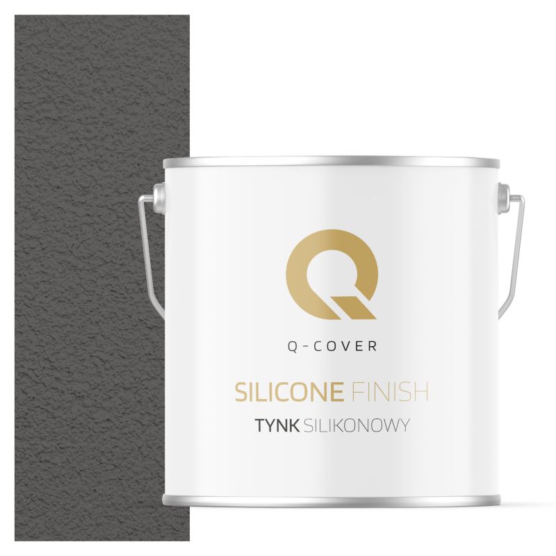 Tynk Silikonowy Elewacyjny Baranek 1.00mm Q-Cover Szary ciemny F276 7KG