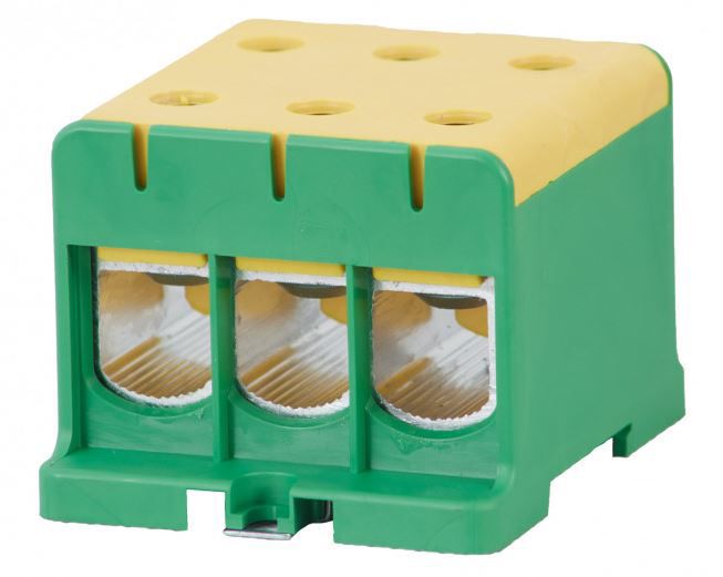 Złączka szynowqa F-Elektro 3-torowa 3 x 3 x 150mm2 Al/Cu żółto zielona F2.0324 1szt.