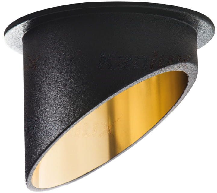 Oprawa sufitowa wpuszczana Kanlux Spag czarno-złota ukośna 1 x GU10 x 35W IP20 wym: 7 x 7 cm okrągła - 1 szt.