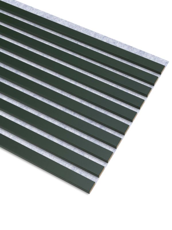 Lamele Ścienne na Szarym Filcu SunWood 275x46cm Panele Dekoracyjne Butelkowa Zieleń 1 szt.