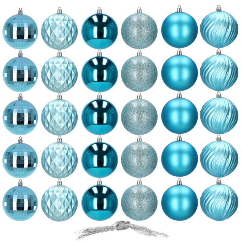 Bombki choinkowe Springos niebieskie 30 szt.