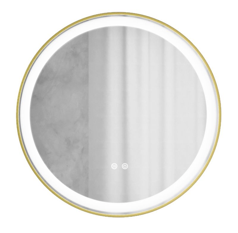 Lustro Okrągłe Podświetlane Granitan Virgo Złote Ergonomiczne Led 70x70 1 szt.