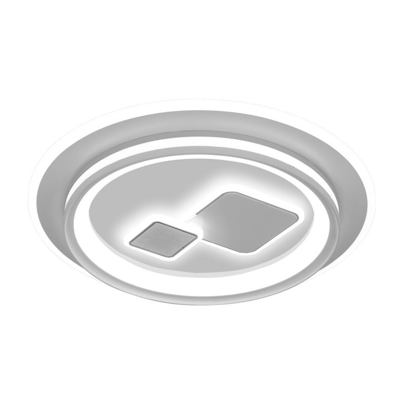 Plafon Italux PARCO z pilotem wzory kwadratów biały okrągły LED 55W 3025lm Odcienie bieli IP20 -1 szt.