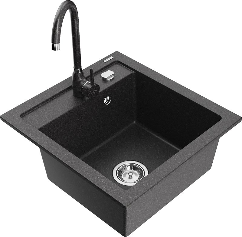 Zlewozmywak granitowy pojedynczy Mexen Pedro 1-komorowy beżowy 560x460 mm - 6508561000-69 1 szt.