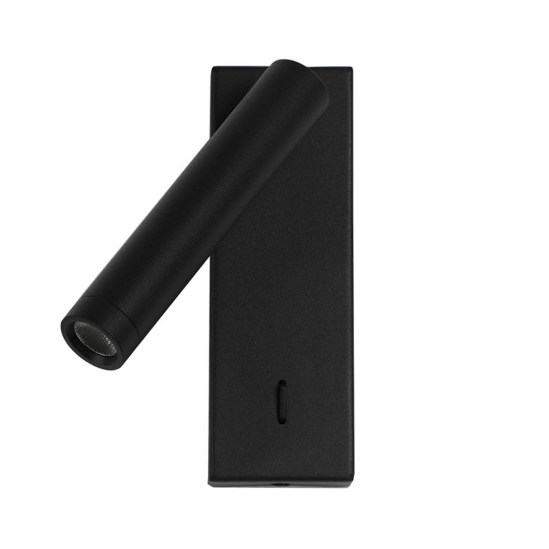 Kinkiet Italux CALI z włącznikiem czarny piaskowany LED 1x2.5W 153lm Ciepła biel IP20 -1 szt.