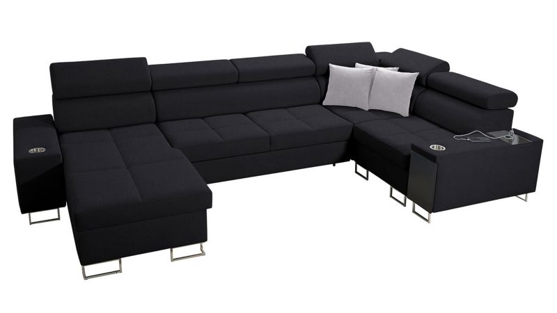 Narożnik z barkiem MIRJAN 24 Morena IV Mini lewy czarny + jasny popielaty 1 szt.