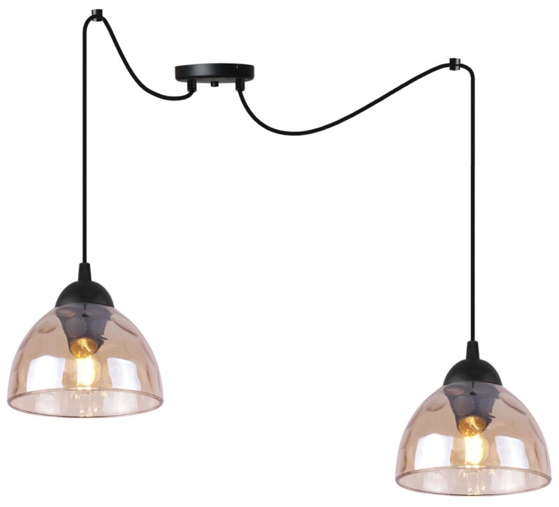 Lampa sufitowa wisząca Light Home LH Pająk Venice 2x E27 60W klosz miodowy 1szt.