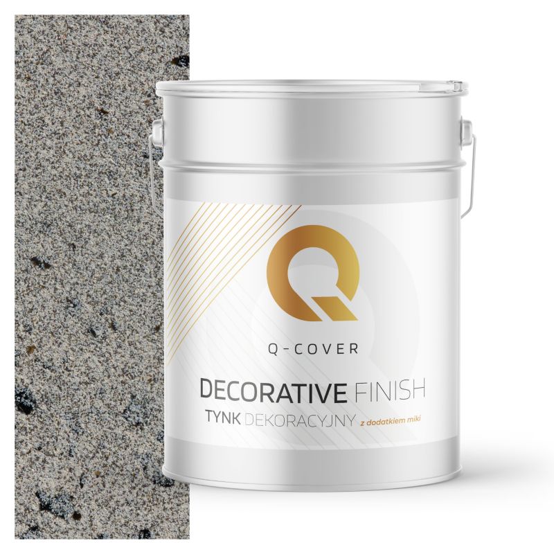 Tynk Dekoracyjny Q-Cover Szary z Czarną Miką D911 15KG