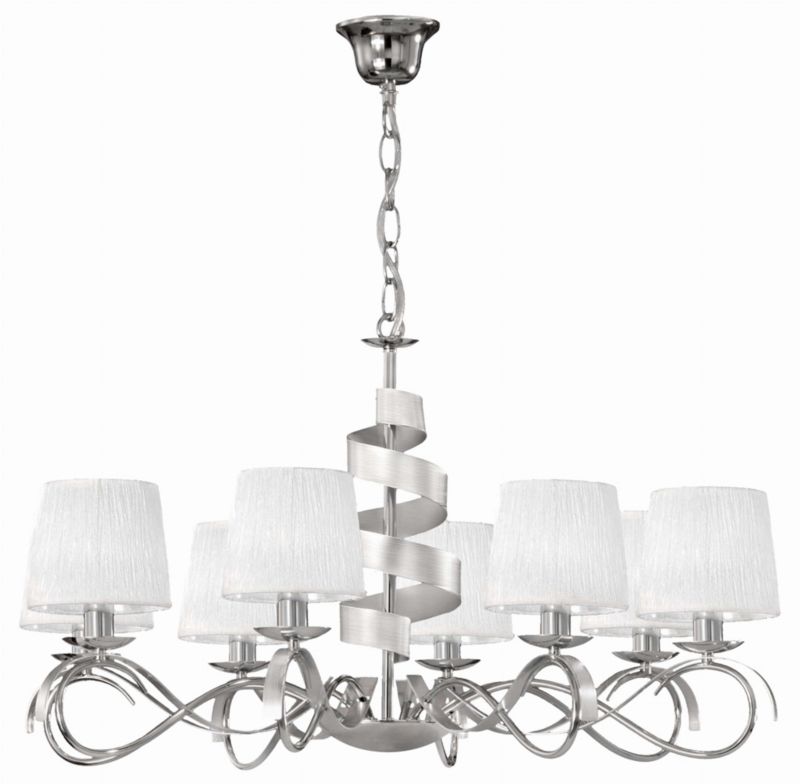 Żyrandol Candellux Denis chromowany-biały wym: 120 x 80 x 80 cm 8xE14 x 40W 1 szt.