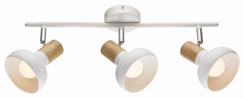 Oprawa sufitowa spot Candellux Puerto naturalne drewno-biały 3 x E14 x 40W IP20 wym: 55 x 10 cm - 1 szt.