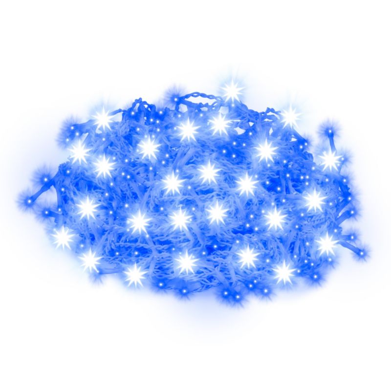 Kurtyna świetlna Springos 300 led wewnętrzno-zewnętrzna niebieski z zimnym białym flash 1 szt.