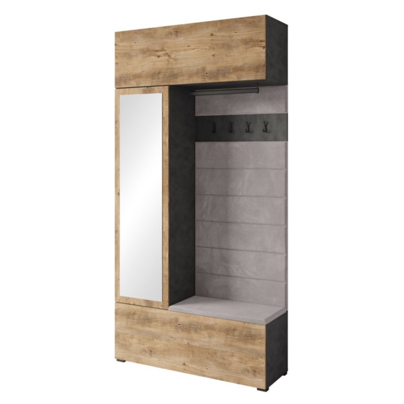 Garderoba MINIO go for it TOKAT matera/kasztan wrocławski z szarymi panelami 1 szt.