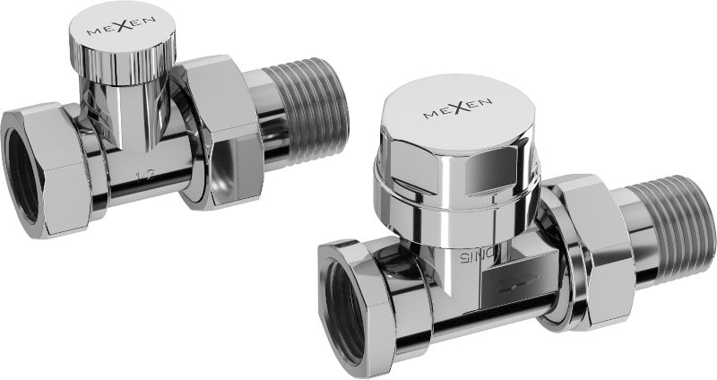 Zawory grzejnikowe proste Mexen W902 chrom 1 szt.