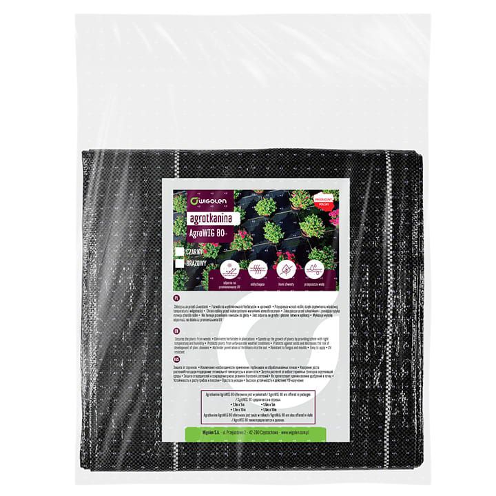 Agrotkanina czarna AGROWIG 90g, Wigolen, 1,1 m, 5 m, 1 szt.