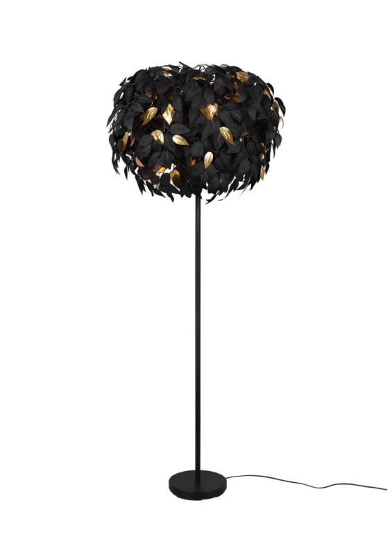 Lampa podłogowa stojąca RL Leavy czarno-złota 3 x E14 x 28W wym: 180 x 70 x 70 cm - 1 szt.