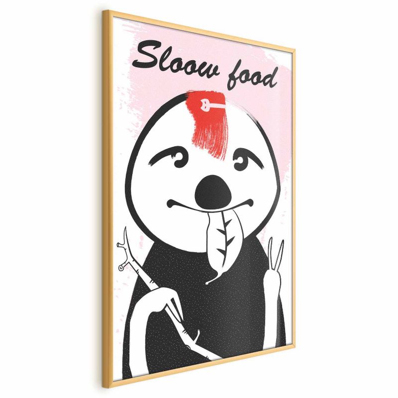 Plakat Artgeist Leniwiec trendsetter 40x60 cm z ramą złotą 1 szt