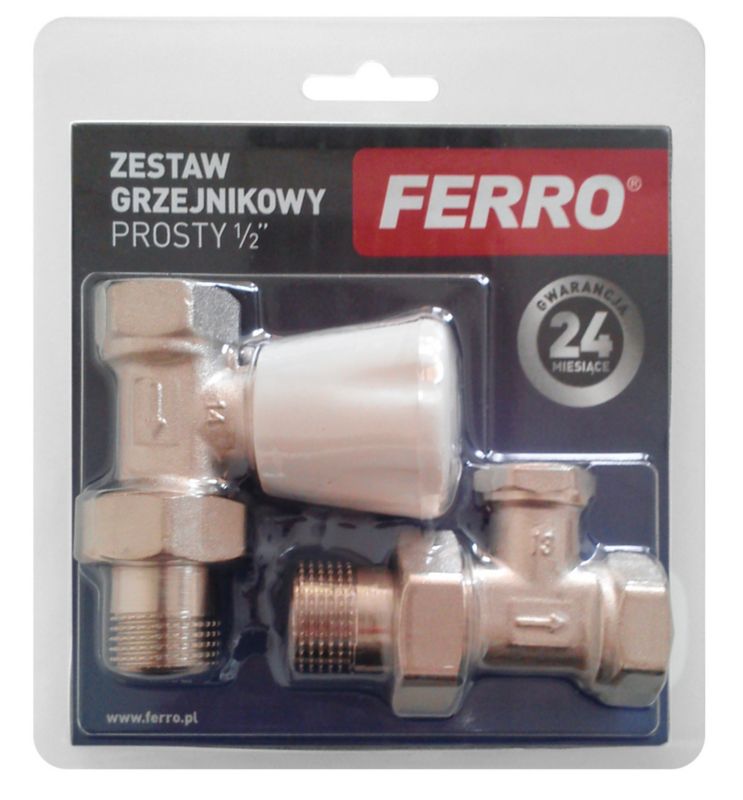 Zestaw grzejnikowy prosty Ferro 1/2"