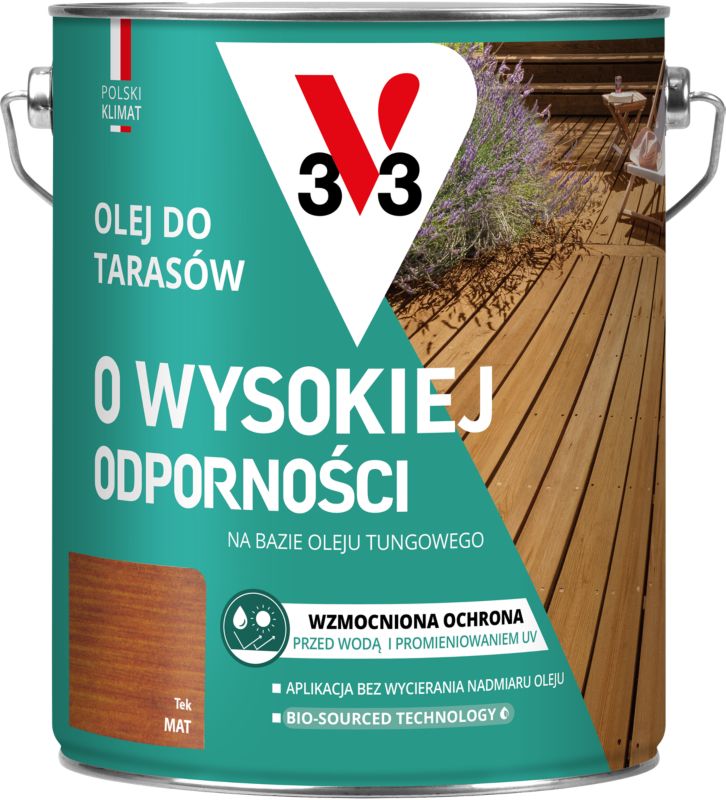 Olej do tarasów o wysokiej odporności V33 tek 4,5 l
