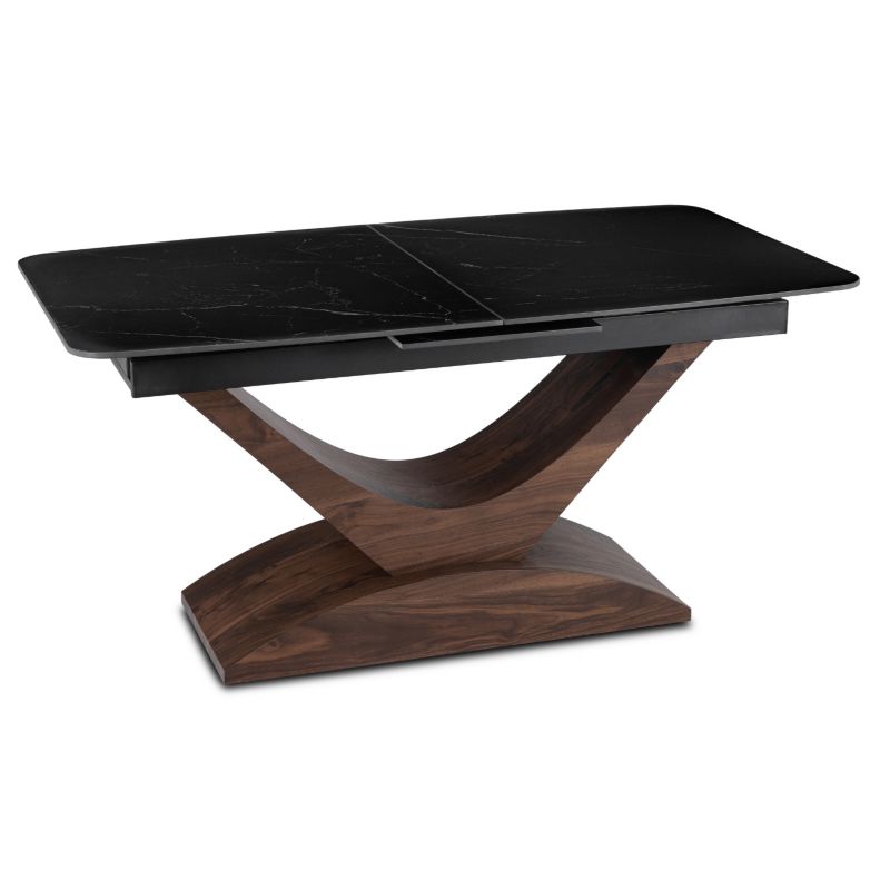 Stół Ceramiczny Mebel Elite Rozkładany Spiek Kwarcowy Do Salonu Czarny ALICANTE 160/200 1szt