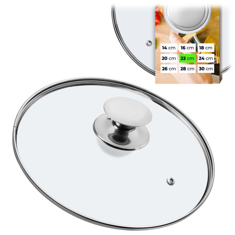 Pokrywka KADAX Szklana 22cm Żaroodporna Do Garnka 1 szt.