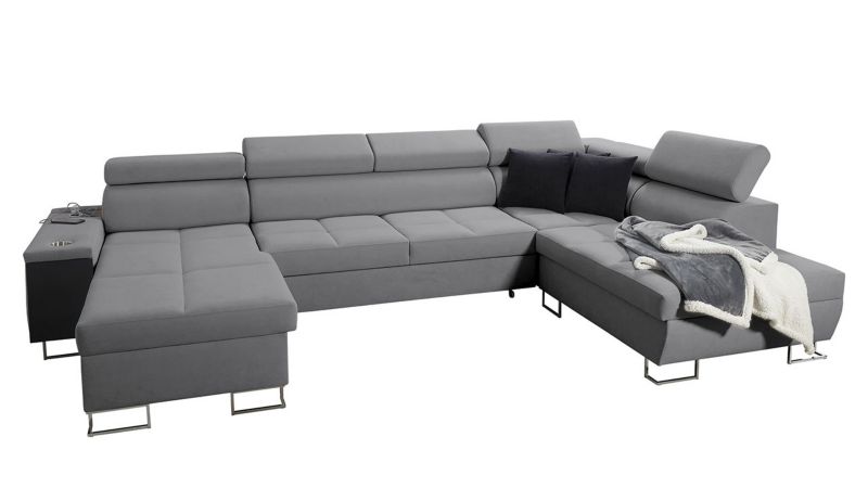 Narożnik z barkiem MIRJAN 24 Morena VI lewy jasny szary + czarny 1 szt.