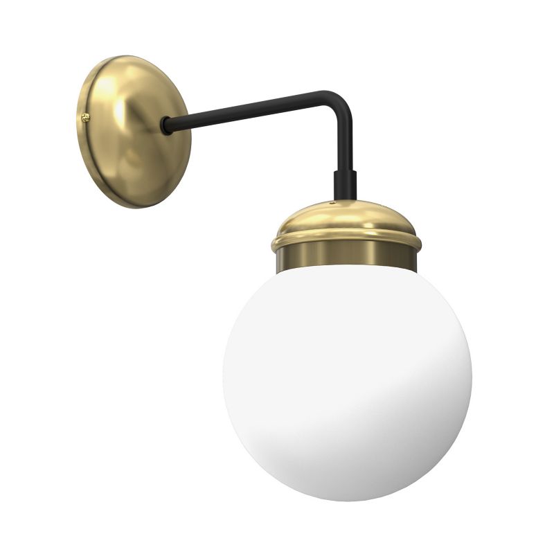 Kinkiet ścienny Luminex Hydro czarny mat-mosiądz antyczny - patyna-biały 1 x E14 x 15W IP20 wym: 30 x 13 x 22 cm - 1 szt.