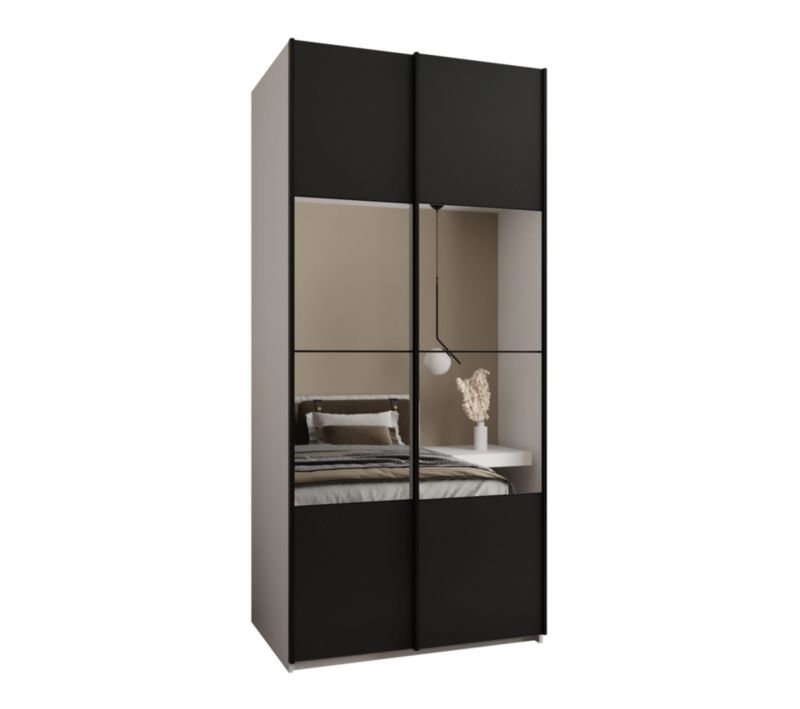 Szafa przesuwna Abiks LUX 4 wysoka szer.100cm biały/czarny/czarny 1szt.