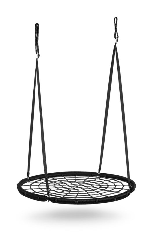 Huśtawka ogrodowa Neo-Sport bocianie gniazdo fotel wiszący bujany 120 cm czarny 1 szt.