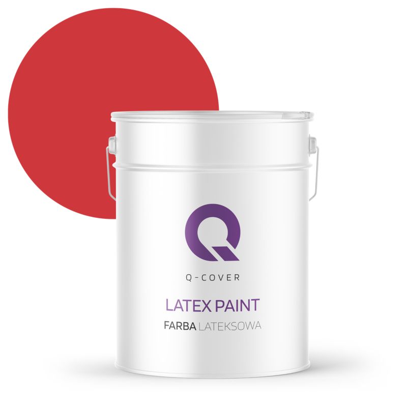 Farba Lateksowa Do Ścian i Sufitów Q-Cover Czerwony ognisty H3516 Głęboki Mat 10L