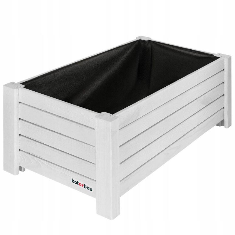 Doniczka drewniana KOTARBAU biała 60x33 cm 1 szt.