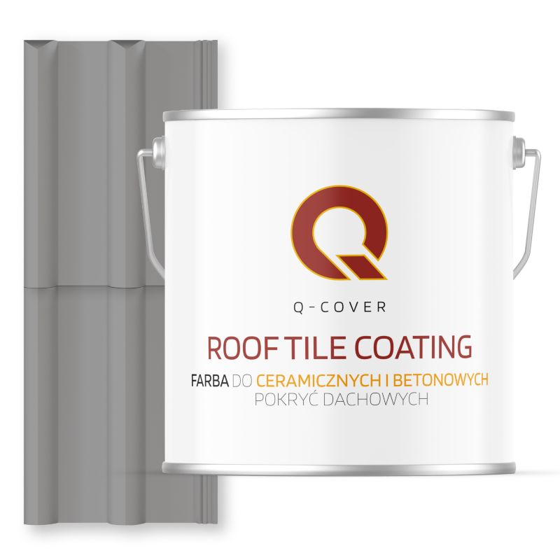 Farba do Dachów Ceramicznych i Betonowych Pokryć Dachowych Q-Cover Szary sygnałowy RAL7004 Satyna 5L